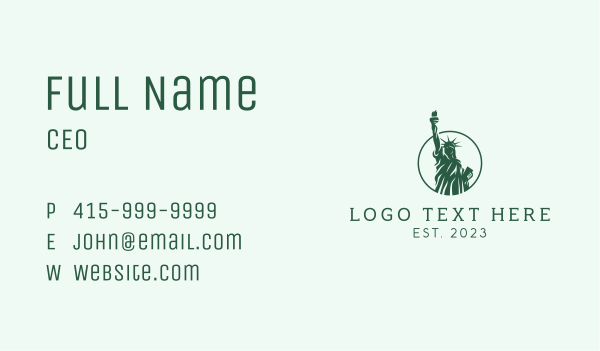 Silhouette Statue of Liberty  Business Card Design Image Preview