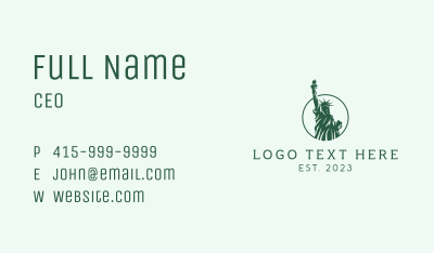 Silhouette Statue of Liberty  Business Card Image Preview