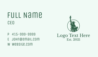 Silhouette Statue of Liberty  Business Card