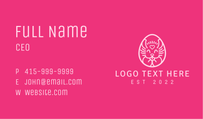 Pink Easter Rabbit  Business Card