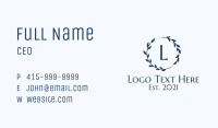 Ornamental Leaves Wreath Letter  Business Card Image Preview