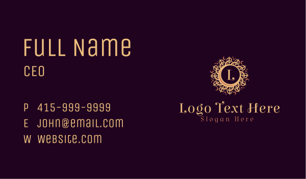 Decorative Moon Letter Business Card Design Image Preview