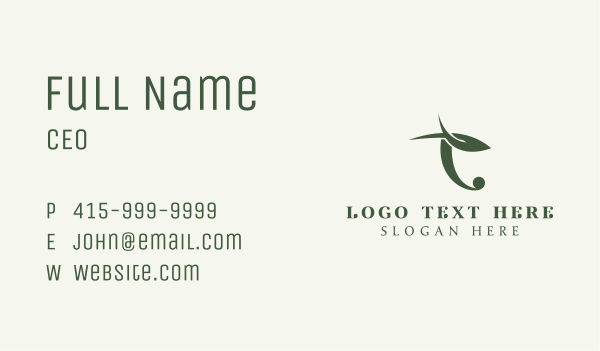 Leaf Nature Wellness Business Card Design Image Preview