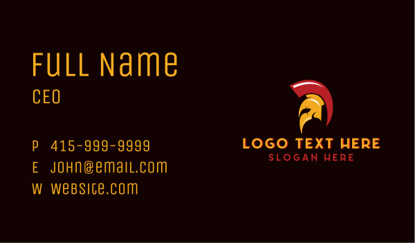 Spartan Warrior Gaming Business Card Design Image Preview