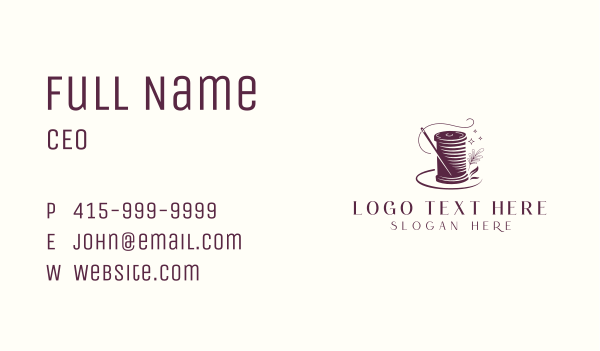 Needlecraft Thread Sewing Business Card Design Image Preview