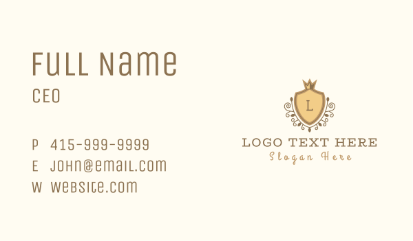 Shield Royal Crown Brand Business Card Design Image Preview