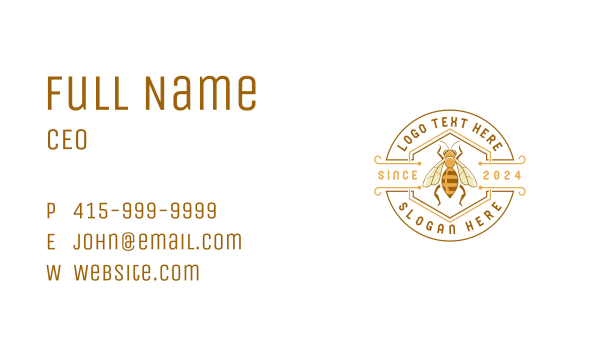 Bee Natural Eco Honey Business Card Design Image Preview