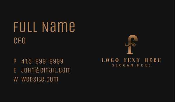Elegant Classic Letter F Business Card Design Image Preview