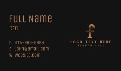 Elegant Classic Letter F Business Card Image Preview