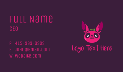 Cute Bat Character Business Card Image Preview