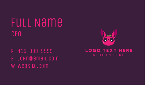 Cute Bat Character Business Card Design Image Preview