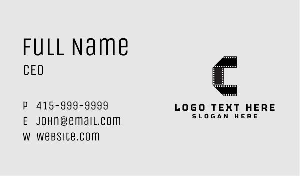 Film Strip Letter C  Business Card Design Image Preview