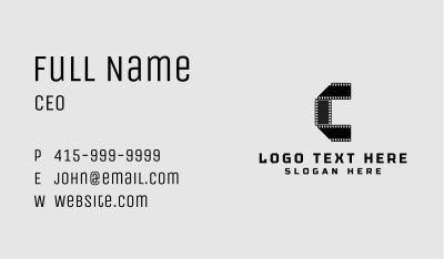 Film Strip Letter C  Business Card Image Preview