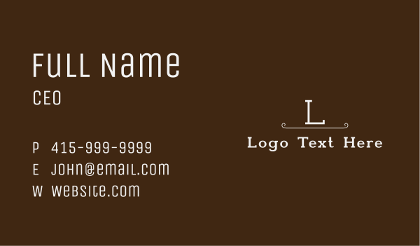 Classic Fashion Lettermark Business Card Design Image Preview