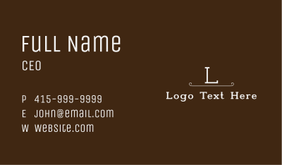 Classic Fashion Lettermark Business Card Image Preview