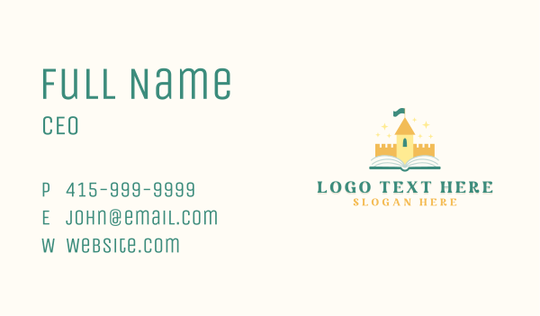 Castle Book Author Business Card Design Image Preview