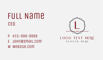 Elegant Hexagon Lettermark Business Card Image Preview