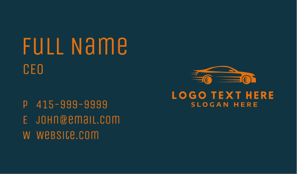 Orange Sedan Racecar Business Card Design Image Preview