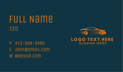 Orange Sedan Racecar Business Card Image Preview