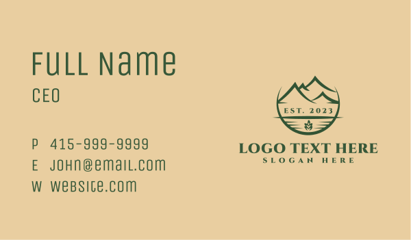Mountain Forest Camp Business Card Design Image Preview