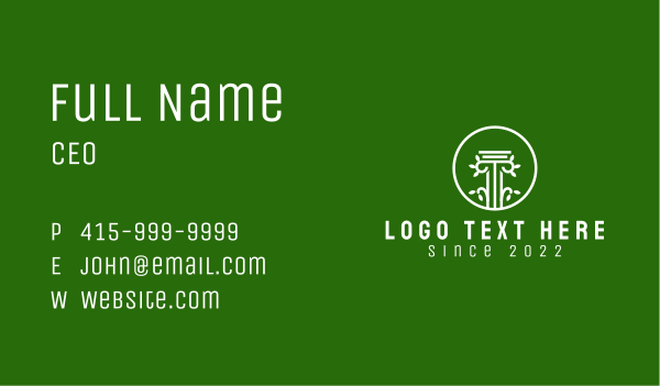 Plant Pillar Foundation  Business Card Design Image Preview