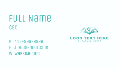 Book Paper Plane Flight Business Card Image Preview