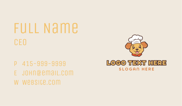 Chef Puppy Dog Business Card Design Image Preview