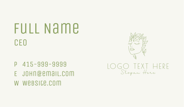 Eco Woman Face Business Card Design Image Preview