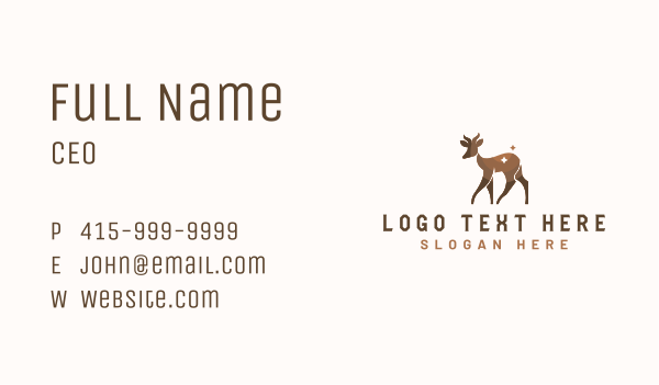 Springbok Goat Wildlife Business Card Design Image Preview