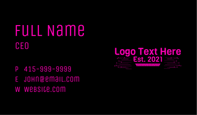 Pink Technology Circuit  Wordmark Business Card Image Preview