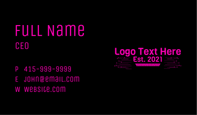 Pink Technology Circuit  Wordmark Business Card