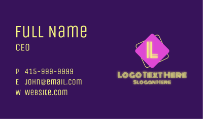 Neon Lights Lettermark Business Card Image Preview
