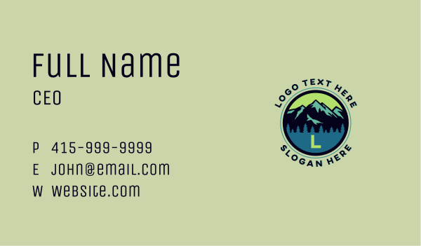 Mountain Forest Travel Business Card Design Image Preview