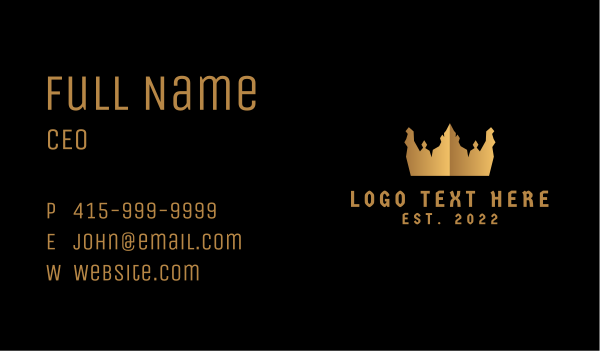 Gold King Crown Business Card Design Image Preview