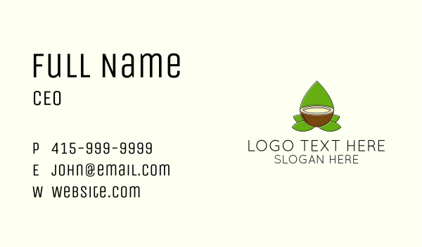 Natural Coconut Oil Business Card Design Image Preview