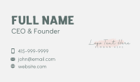 Generic Feminine Cursive  Business Card Preview