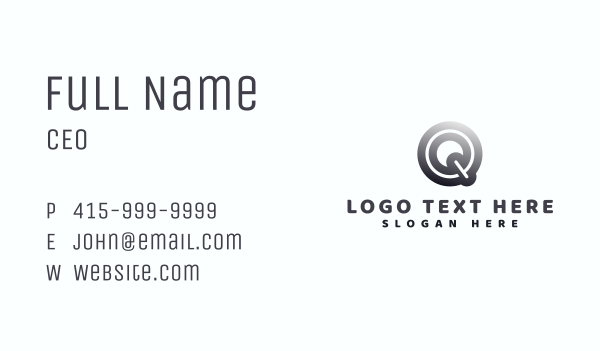 Creative Agency Letter Q Business Card Design