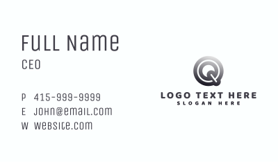Creative Agency Letter Q Business Card Image Preview