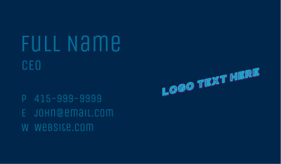 Neon Tilt Wordmark Business Card Image Preview