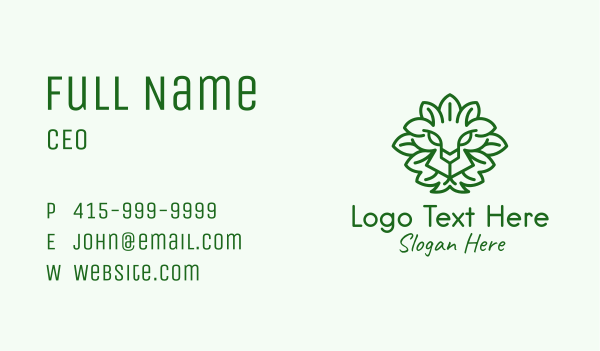 Green Lion Leaves Business Card Design Image Preview