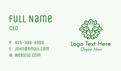 Green Lion Leaves Business Card Image Preview