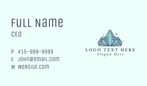 Sparkle Crystal Jewelry Business Card Design Image Preview