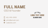 Retro Masculine Wordmark Business Card Image Preview