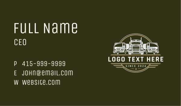 Delivery Truck Transport Business Card Design Image Preview
