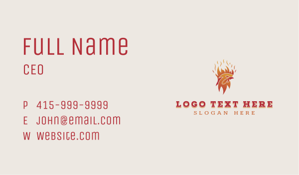 Flame Chicken Barbecue Business Card Design Image Preview