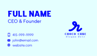 Blue Cursive Letter R Business Card Image Preview