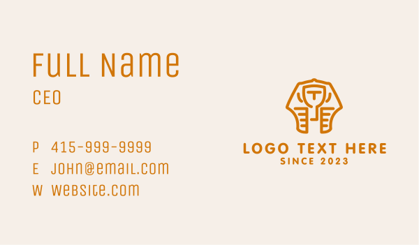 Golden Egyptian Headdress  Business Card Design Image Preview
