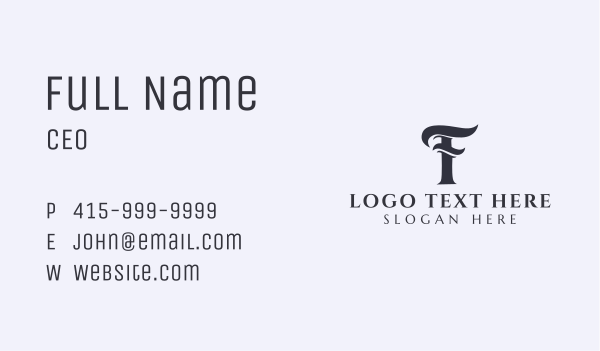 Elegant Boutique Letter F Business Card Design Image Preview