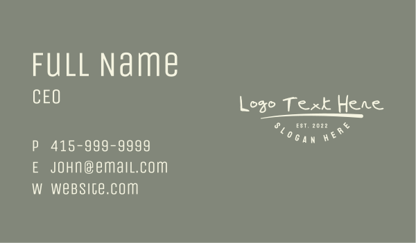 Funky Hipster Wordmark Business Card Design Image Preview