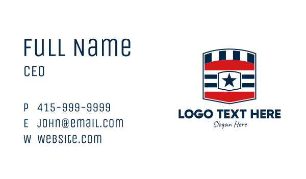 US American Shield Business Card Design Image Preview